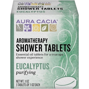 image:imageAura Cacia  Purifying Eucalyptus Shower Tablet Pure Essential Oils  Contains 3 IndividuallyWrapped 1 oz TabletsEucalyptus