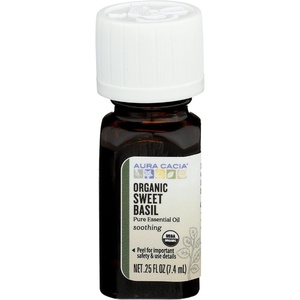 image:imageAura Cacia Aromatherapy 100 Organic Essential Oil Oregano  025 Oz Packaging May VaryBasil Sweet