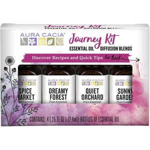 image:imageAura Cacia Cheerful Pure Essential Oils Uplifting Kit 025 fl oz 4Pack Grapefruit Lemon Lime Sweet Orange Aromatic OilsDiffusion Kit