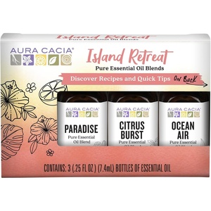 image:imageAura Cacia Cheerful Pure Essential Oils Uplifting Kit 025 fl oz 4Pack Grapefruit Lemon Lime Sweet Orange Aromatic OilsIsland Retreat