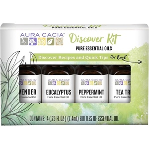 image:imageAura Cacia Cheerful Pure Essential Oils Uplifting Kit 025 fl oz 4Pack Grapefruit Lemon Lime Sweet Orange Aromatic OilsLavender